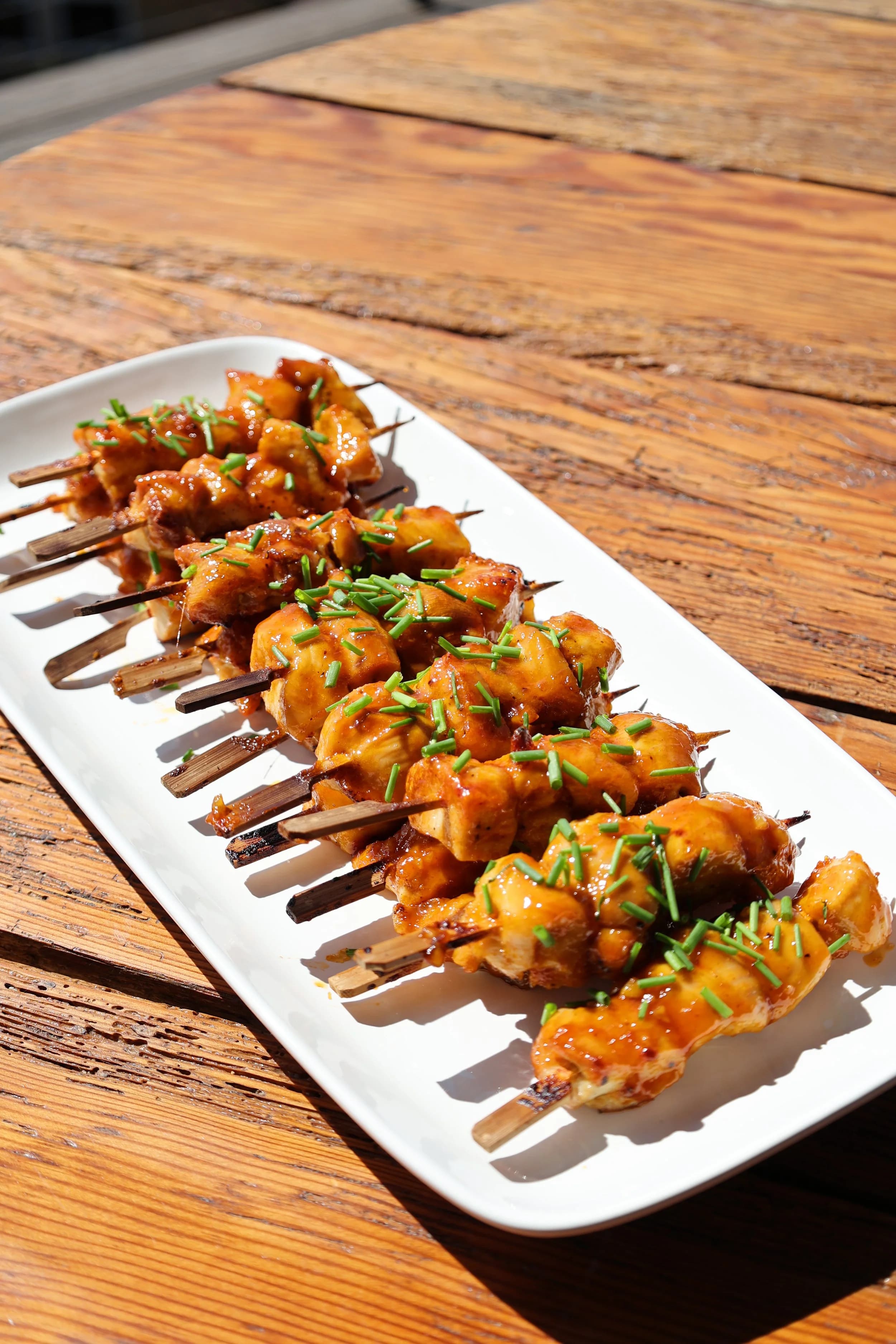 Apricot Chipotle Chicken Skewers